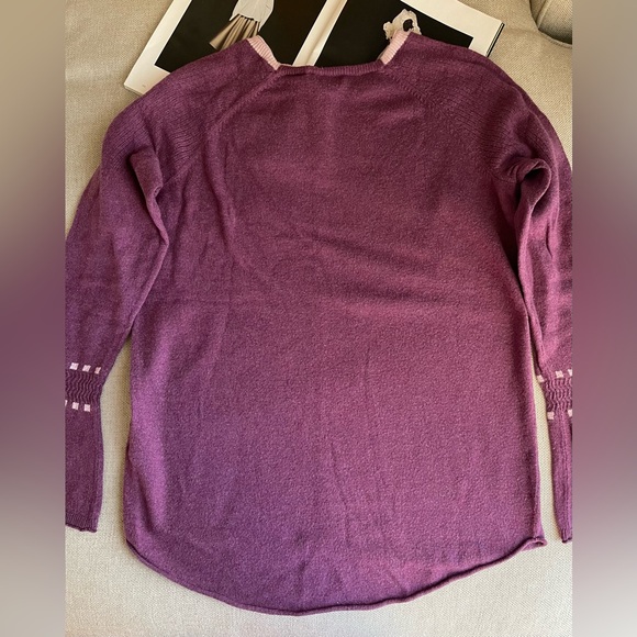 Smartwool Bell Sleeve Crew Neck Sweater In Sangria Heather Size M - Picture 13 of 16